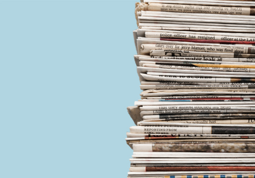 a pile of newspaper