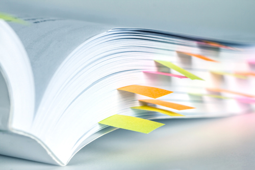 a book with labels