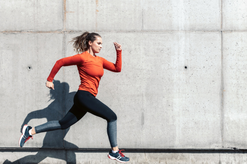 a women running