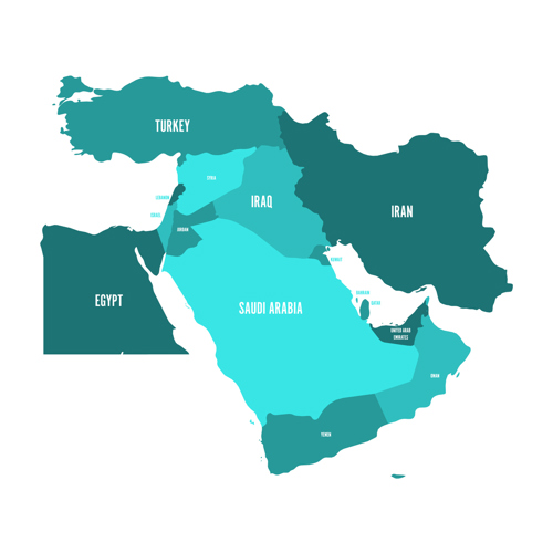 the map of middle east